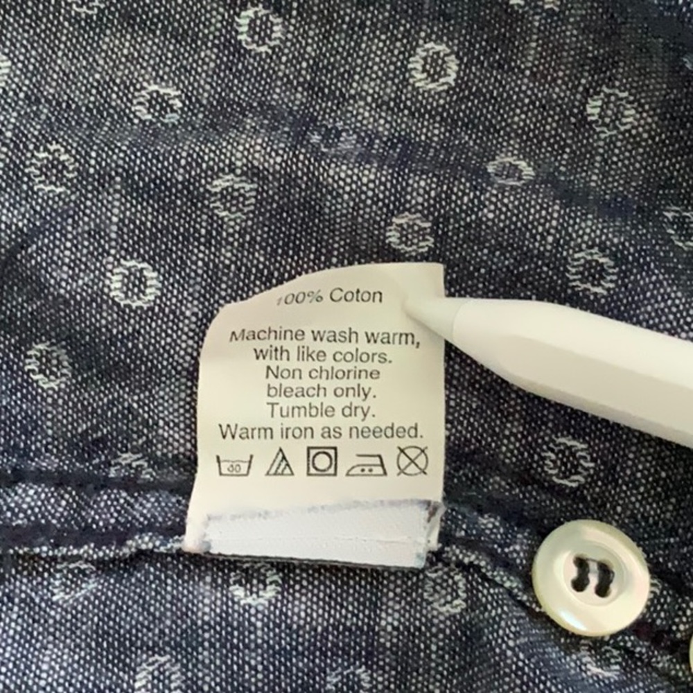 J. Crew Circle Print Chambray Popover Shirt Sz 0 - image 6